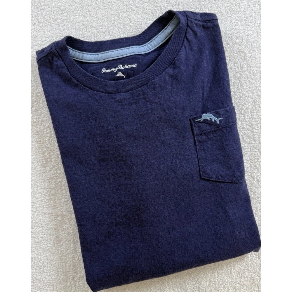 Tommy Bahamas navy boys t shirt sz Large 10/12
